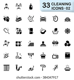 Black Cleaning Service Icons