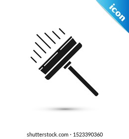 Black Cleaning service with of rubber cleaner for windows icon isolated on white background. Squeegee, scraper, wiper.  Vector Illustration