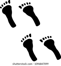 black, clear footprints