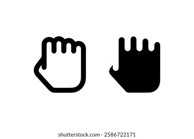 Black clenched fist icon symbolizing power Vector