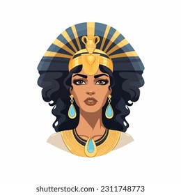 Black Cleopatra vector isolated on white