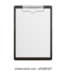 Black Clipboard Blank White Sheet Vector Stock Vector (Royalty Free ...