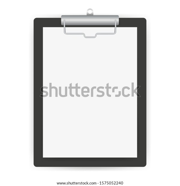 Black Clipboard Blank White Sheet Stock Vector (Royalty Free ...