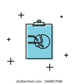 Black Clipboard with graph chart icon isolated on white background. Report text file icon. Accounting sign. Audit, analysis, planning.  Vector Illustration