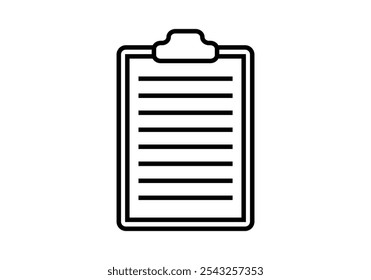 Black clipboard icon with document
