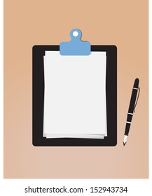 Black  clipboard and paper vector