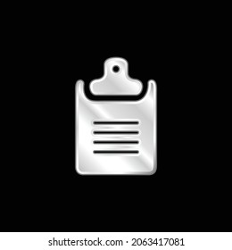 Black Clipboard silver plated metallic icon