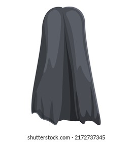 Black cloak icon cartoon vector. Vampire mantle. Kind back