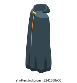 Black cloak icon isometric vector. Hero cape. Cloth mantle