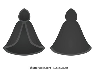 Black  cloak mantle. vector illustration