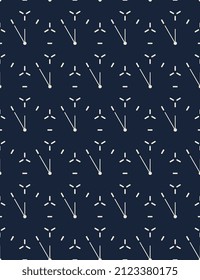 reloj negro, círculos de alarma, fondo de patrón ininterrumpido de tiempo, diseño de tela y superficie textil, motivos de papel envolvente, textura de cubierta de regalo, decoración de papel pintado a mano, vector mínimo