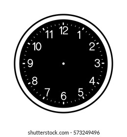black clock face blank isolated on white background