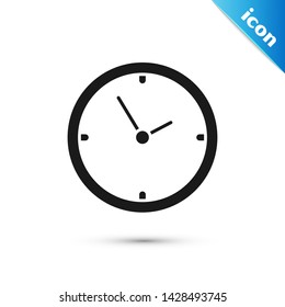 Black Clock icon isolated on white background. Time symbol.  Vector Illustration