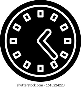 Black Clock icon isolated on white background. Time symbol.  Vector Illustration