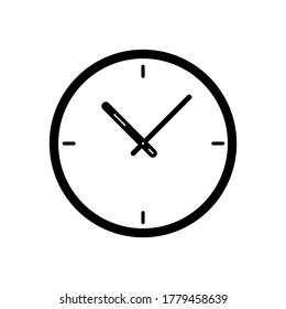 Black clock icon on a white background. EPS10