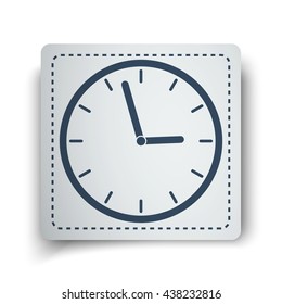 Black Clock icon on white sticker