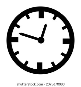 Black clock icon. Perfect vector for representing time.