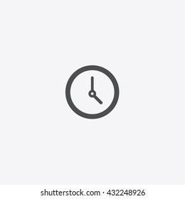 Black Clock Icon Vector em fundo branco, gerenciamento de tempo