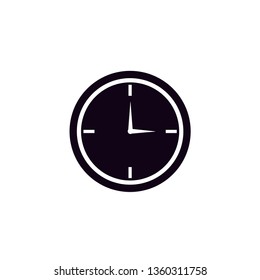 black clock icon with white background