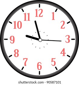 Black clock isolated on white background. vector
