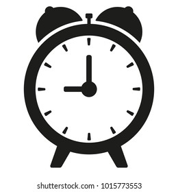 Black clock on white illustration isolated vector sign
