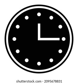 Black clock silhouette icon. Vector.