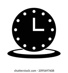 Icono de la silueta del reloj negro. Vector.