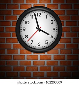Black Clocks on brick wall
