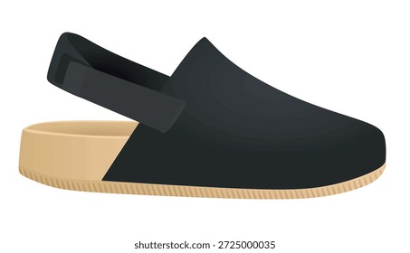 
Zapatos de zuecos negros. Ilustración vectorial	