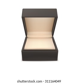 Black closed box for jewelry and gifts isolated on white background