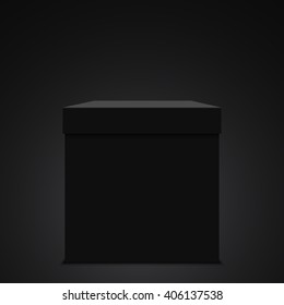 Black closed box. Vector illustration.