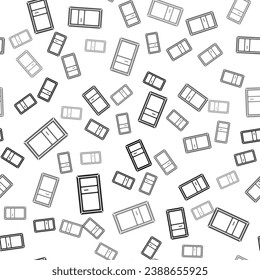 Schwarz, Türsymbol einzeln auf weißem Hintergrund.  Vektorgrafik