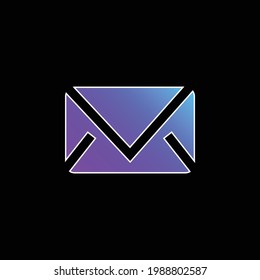 Black Closed Envelope blue gradient vector icon