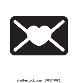 black closed envelope with heart