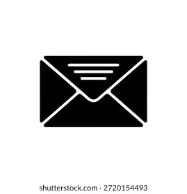 Icono de sobre cerrado negro para comunicación por correo electrónico y correo