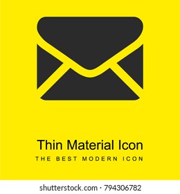 Black closed envelope shape bright yellow material minimal icon or logo design
