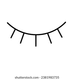 black closed eyes icon on white background