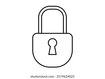 Black closed padlock icon on white background