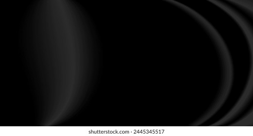 black cloth background abstract with soft waves.