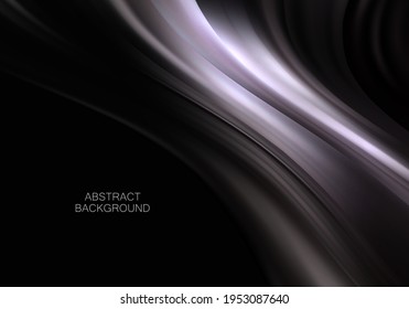 Black cloth vector background Abstract wave flow background