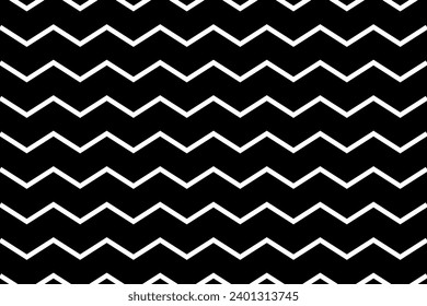 black cloth with white zigzag lines