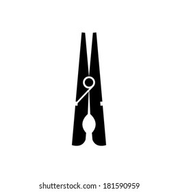 black clothes peg - vector