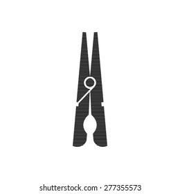 black clothes peg   - vector icon
