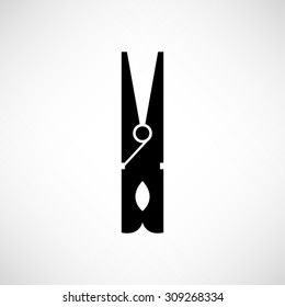 black clothes peg   - vector icon