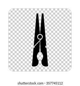 black clothes peg  - black vector icon