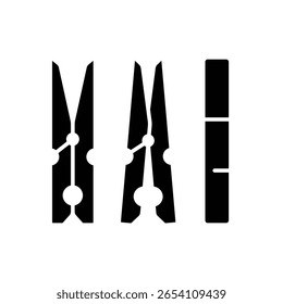 Black clothes pin vector silhouette design