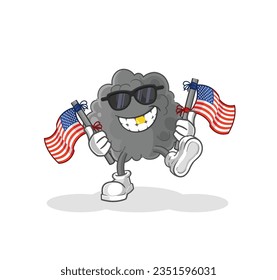 the black cloud american youth cartoon mascot vector