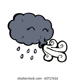 black cloud blowing wind cartoon
