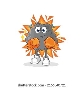the black cloud boxer character. cartoon mascot vector