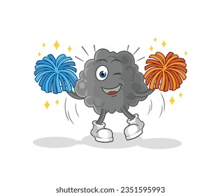 the black cloud cheerleader cartoon. cartoon mascot vector